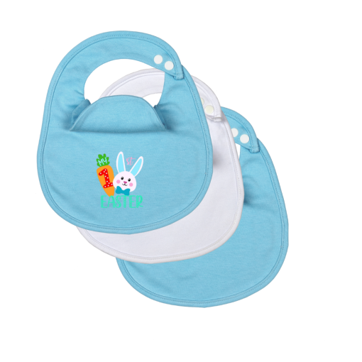 3 Pack My 1st Easter BibEasy Bibs Baby Boy Girl 3-24 Months Blue