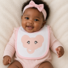 Baby Girl wearing pink elephant BibEasy Bib
