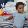 Cotton Elephant bodysuit blue baby boy newborn to 24 months