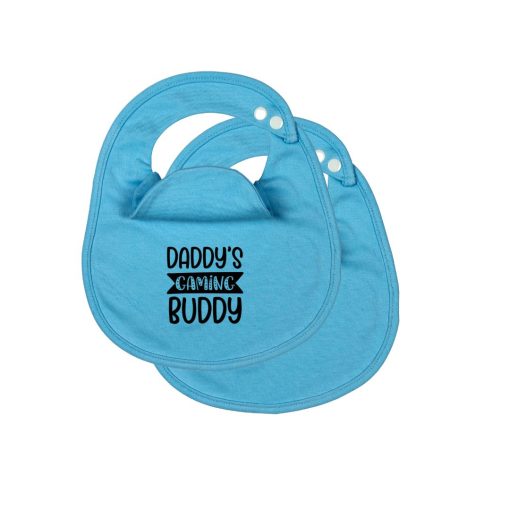 2 Pack Daddy's Gaming Buddy BibEasy Bibs | Drool Rash Teething 3-36 months Baby Boy Blue