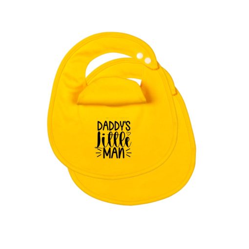 2 Pack Daddy's Little Man BibEasy Bibs 3-36 months Baby Essentials Butter Yellow Mustard